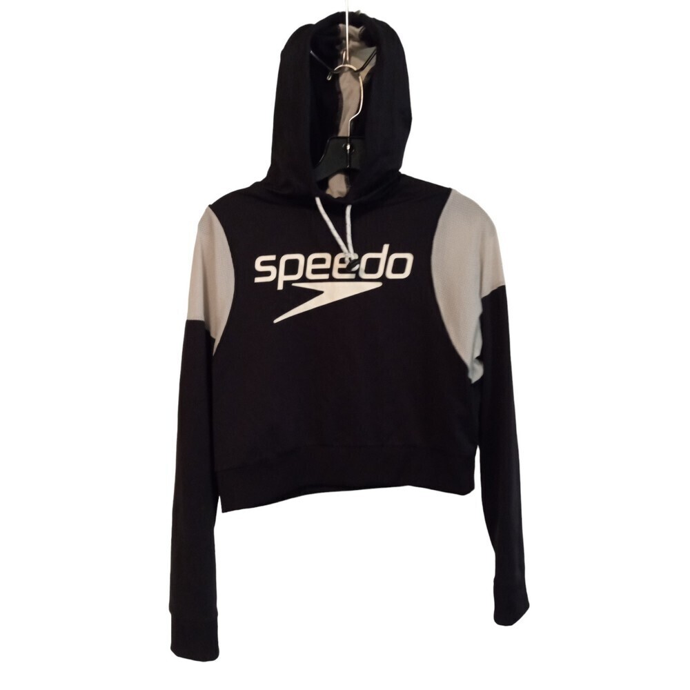 Vintage Speedo black and grey‎ crop hoodie